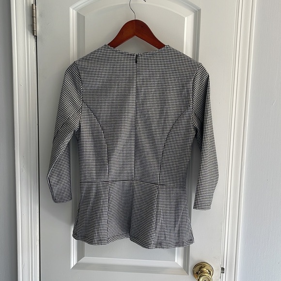 H&M new with tags houndstooth print 3/4 sleeve shirt - Picture 8 of 10
